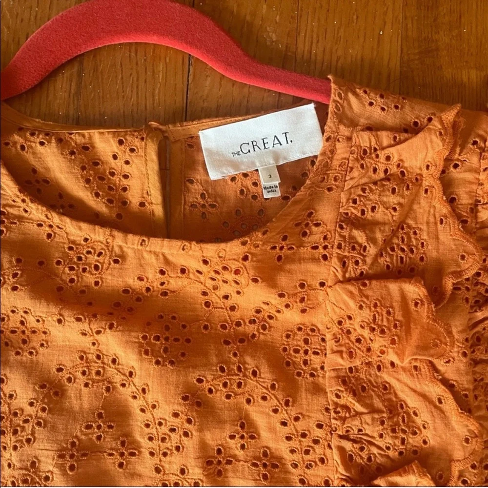 THE GREAT. Orange Ruffle Blouse - Picture 4 of 4